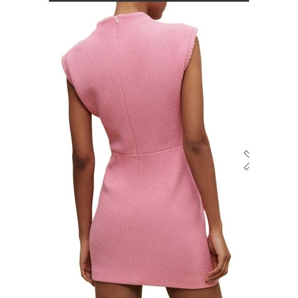 NWT Maje Rapela Tweed Pink Mini Dress Size 8 Medium NEW - Picture 8 of 9